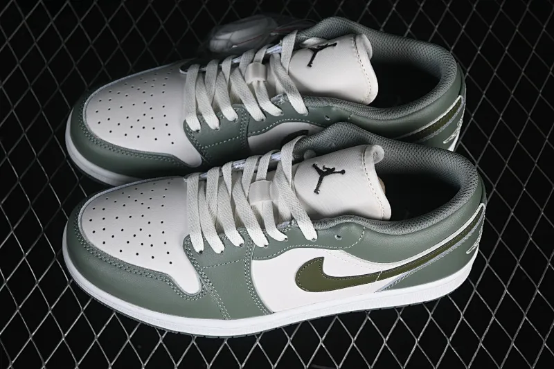 All categories Air Jordan Jordan series basketball shoes Air Jordan 1 Low High-end customized low-top sneakers Air Jordan 1 Low AJ1 Joe 1 meter white and green low-level cultural casual sneakers 553558-300